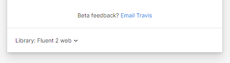 Screenshot of the feedback link